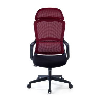 office chair red nebula mesh fixed armrests lumbar support headrest 3