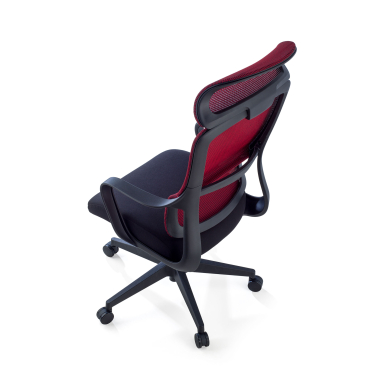 office chair red nebula mesh fixed armrests lumbar support headrest 9