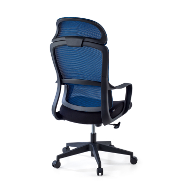 office chair blue nebula mesh fixed armrests lumbar support headrest 8