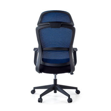 office chair blue nebula mesh fixed armrests lumbar support headrest 6