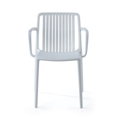 visitor chair white omnia plastic fixed armrests 2