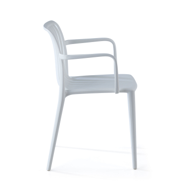 visitor chair white omnia plastic fixed armrests 3