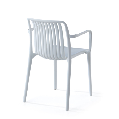 visitor chair white omnia plastic fixed armrests 4