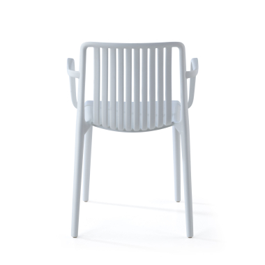 visitor chair white omnia plastic fixed armrests 5