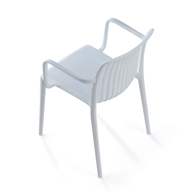 visitor chair white omnia plastic fixed armrests 7