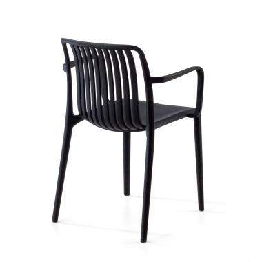 visitor chair black omnia plastic fixed armrests 7