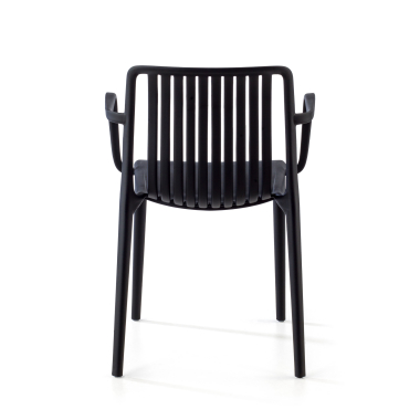 visitor chair black omnia plastic fixed armrests 6