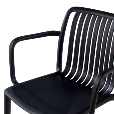 visitor chair black omnia plastic fixed armrests 4