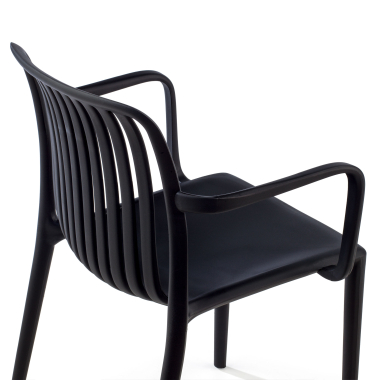 visitor chair black omnia plastic fixed armrests 5