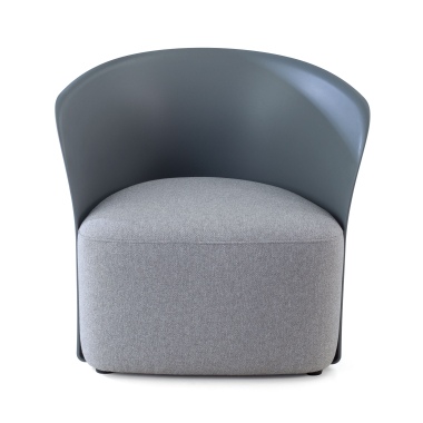 waiting room chair gray duomo fabric fixed armrests 3