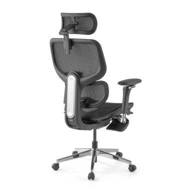 ergonomic chair black erghos x2 mesh 5d adjustable armrests double lumbar support headrest extendable footrest 12