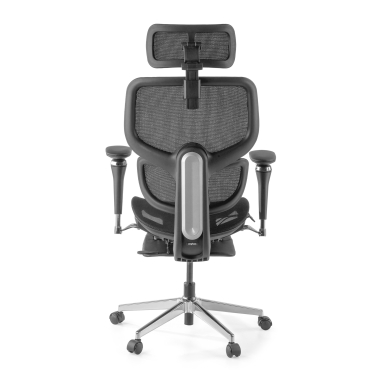 ergonomic chair black erghos x2 mesh 5d adjustable armrests double lumbar support headrest extendable footrest 7