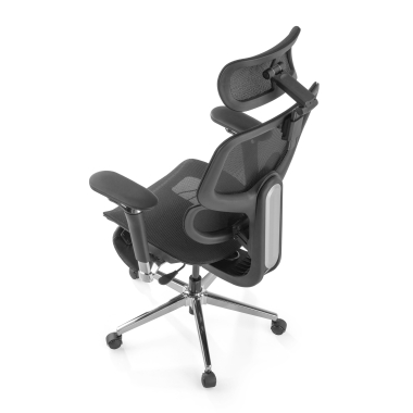 ergonomic chair black erghos x2 mesh 5d adjustable armrests double lumbar support headrest extendable footrest 13