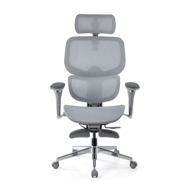 ergonomic chair gray erghos x2 mesh 5d adjustable armrests double lumbar support headrest extendable footrest 6