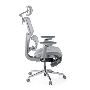 ergonomic chair gray erghos x2 mesh 5d adjustable armrests double lumbar support headrest extendable footrest 9