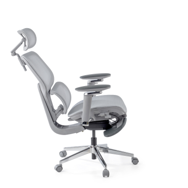 ergonomic chair gray erghos x2 mesh 5d adjustable armrests double lumbar support headrest extendable footrest 10