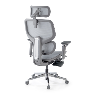 ergonomic chair gray erghos x2 mesh 5d adjustable armrests double lumbar support headrest extendable footrest 11