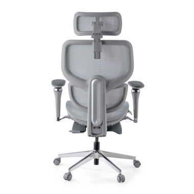 ergonomic chair gray erghos x2 mesh 5d adjustable armrests double lumbar support headrest extendable footrest 7