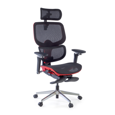 ergonomic chair red erghos x2 mesh 5d adjustable armrests double lumbar support headrest extendable footrest 12