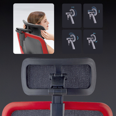 ergonomic chair red erghos x2 mesh 5d adjustable armrests double lumbar support headrest extendable footrest 5