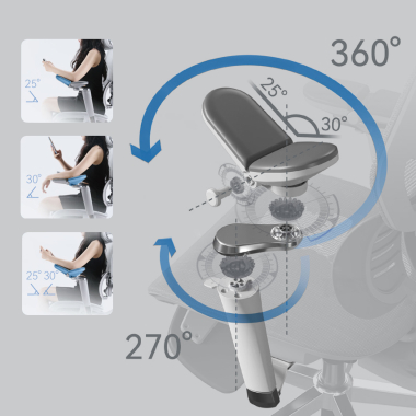 ergonomic chair gray erghos x3 mesh 5d adjustable armrests double lumbar support headrest 6