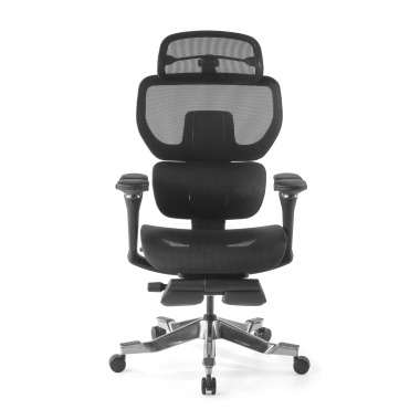 ergonomic chair black erghos x4 pro mesh 6d adjustable armrests double lumbar support headrest extendable footrest 10