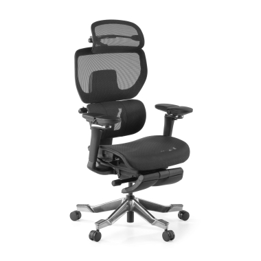 ergonomic chair black erghos x4 pro mesh 6d adjustable armrests double lumbar support headrest extendable footrest 11