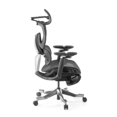 ergonomic chair black erghos x4 pro mesh 6d adjustable armrests double lumbar support headrest extendable footrest 12