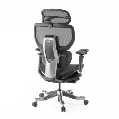 ergonomic chair black erghos x4 pro mesh 6d adjustable armrests double lumbar support headrest extendable footrest 15