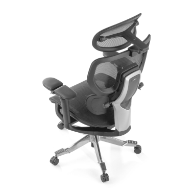 ergonomic chair black erghos x4 pro mesh 6d adjustable armrests double lumbar support headrest extendable footrest 16
