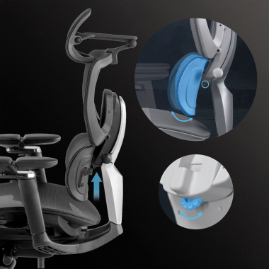 ergonomic chair black erghos x4 pro mesh 6d adjustable armrests double lumbar support headrest extendable footrest 5
