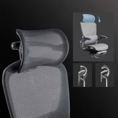 ergonomic chair black erghos x1 mesh 3d adjustable armrests double lumbar support headrest 6