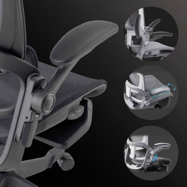 ergonomic chair black erghos x1 mesh 3d adjustable armrests double lumbar support headrest 5