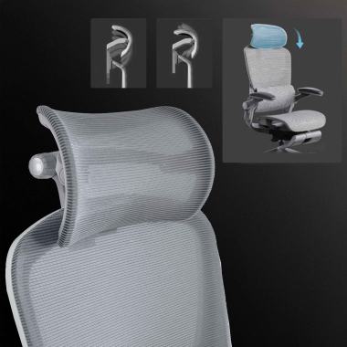 ergonomic chair white grey erghos x1 mesh 3d adjustable armrests double lumbar support headrest 6