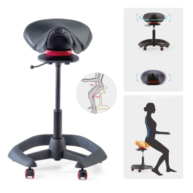 office stool black irest synthetic leather no armrests 3