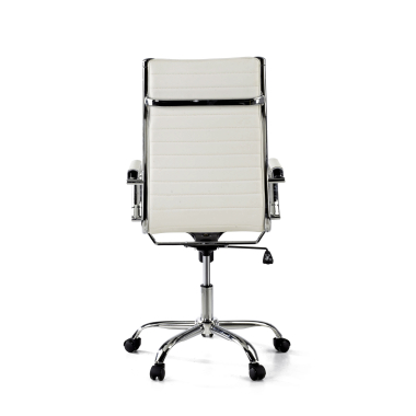 office chair white high back synthetic leather fixed armrests 7