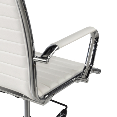 office chair white high back synthetic leather fixed armrests 6