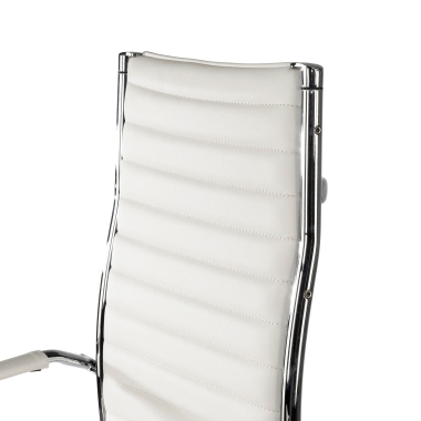 office chair white high back synthetic leather fixed armrests 8