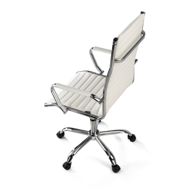 office chair white high back synthetic leather fixed armrests 9