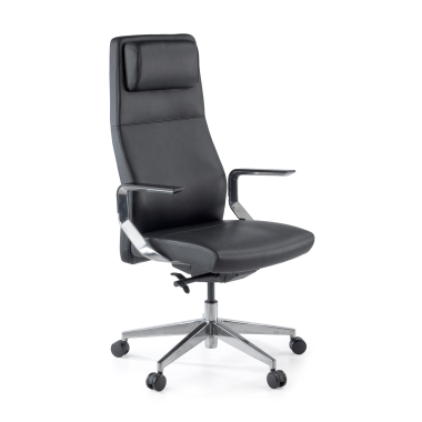 office chair black weimar natural skin upholstered armrests 1
