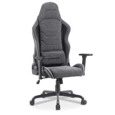 gaming chair gray breeze fabric movable armrests headrest cushion headrest 1