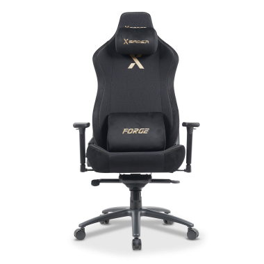 gaming chair black forge fabric 3d adjustable armrests lumbar and cervical cushion headrest 3