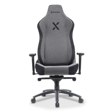 gaming chair gray forge fabric 3d adjustable armrests lumbar and cervical cushion headrest 4