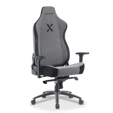 gaming chair gray forge fabric 3d adjustable armrests lumbar and cervical cushion headrest 1