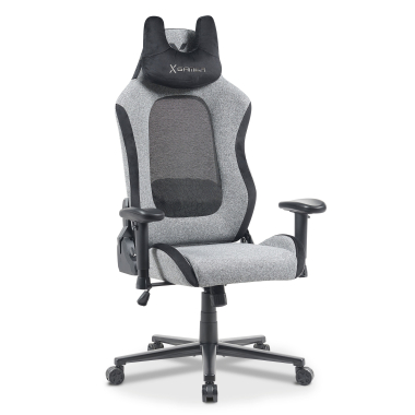 gaming chair gray vital fabric movable armrests headrest cushion headrest 1