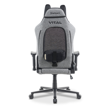 gaming chair gray vital fabric movable armrests headrest cushion headrest 11