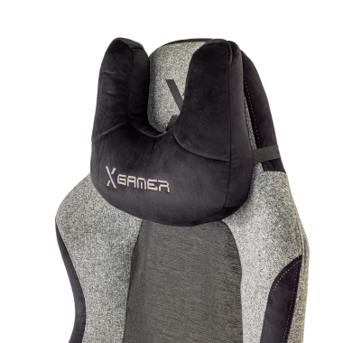 gaming chair gray vital fabric movable armrests headrest cushion headrest 8