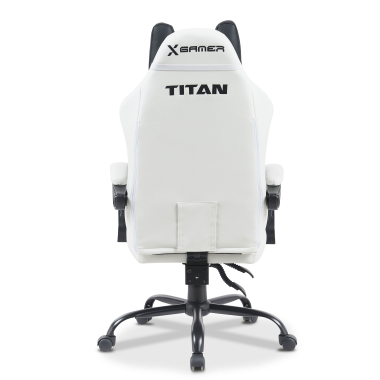 gaming chair white black titan synthetic leather flip up armrests headrest cushion headrest 7