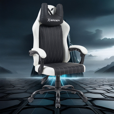 gaming chair white black titan synthetic leather flip up armrests headrest cushion headrest 10