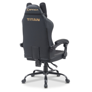 gaming chair black titan synthetic leather flip up armrests headrest cushion headrest 11